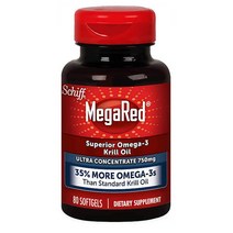 Megared Schiff MegaRed 쉬프 메가레드 오메가3 크릴오일 80소프트젤, 이미지참조, 1세트
