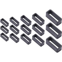 15pcs 실리콘 고무 시계 밴드 키퍼 리테이너 홀더 루프 멀티 사이즈 정장 16mm 18mm 20mm 22mm 24mm 가죽 스트랩 링 베즐