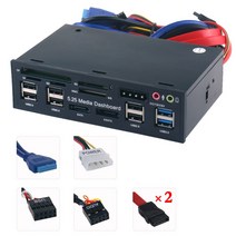 usb분배기 c타입 멀티포트 5.25 인치 내부 카드 리더 전면 패널 USB 3.0 ESATA PC 컴퓨터 광학 드라이브 허