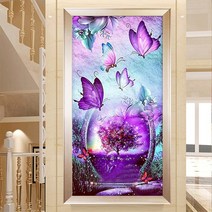 행운 나비 현관 사무실 인테리어 보석십자수 재료, 80x150CM