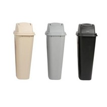 업소용 사각 PP 휴지통 대형 쓰레기통 다용도 분리수거함 카페 식당, 40L (280x400x660mm), 뚜껑포함, 블랙