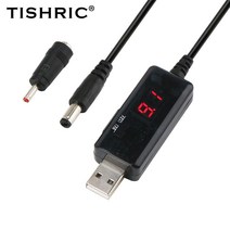 전원분배기 호환 10PCS TISHRIC Usb DC 12V 9V 전원 케이블 라우터 5V 컨버터 부스터 라인 잭 커넥터 2.1x5, 01 Red digital display