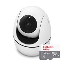 아이피타임 IPTIME FULL HD 300만화소 가정용 실내 홈CCTV 펫캠 강아지 무선 홈캠 C300, IPTIME C300+SD Card 128GB