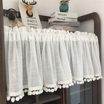 32평 33평 40평 24평 거실 커튼 나비주름 쉬폰커튼 얇은 명주 그물 짧은 커튼 단색 창 패널 짧은 커튼 주방 캐비닛 half-curtain tassel 보일 드레이프 옷장