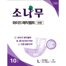 소나무 성인 기저귀 와이어 매직벨트 펜티형 대형(L) 남여공용, 1팩(10매입)