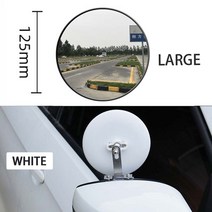 자동차 조정 가능한 사각 지대 거울 백미러 트럭 측면 볼록 광각 대형 원형 거울 스쿨버스 대형 필드, White 12.5CM