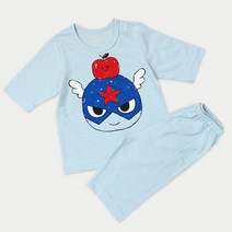 멜리스 국내생산 애플캡틴 유아동 7부 슬러브 내의 상하세트