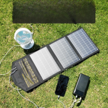 태양열발전기 접이식 미니 충전 가정용 전기 캠핑, 4대패널45W듀얼급속충전USB