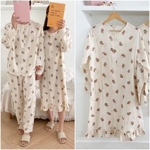 긴팔 테디 요루원피스 수유복원피스 산모복 산후조리복 임산부홈웨어 수유원피스