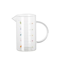 패턴 스위트 내열강화유리 계량컵 전자렌지용기 500ml / 1000ml (용량선택)