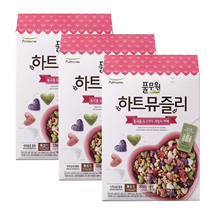 풀무원 하트 뮤즐리 320g X 3개 과일토핑 씨리얼 시리얼 곡물 잡곡
