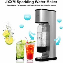 JXXM- PET 병 스파클링 워터 및 소다 메이커 모든 음료를 탄산염 처리하는 프리미엄 카보네이터-스파클링 및 셀처 워터 소다 메이커 (매트 블랙), Soda Maker