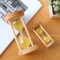 모래 시계 모래 시계 15 분 나무 무료 조각 시계 10 30 분 유리 타이머 홈 장식 액세서리 장식품, 노란 모래, 10 분, 01 yellow sand_01 10 minutes