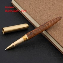 만년필 만연필 잉크 펜촉 30대 선물 고급 품질 브랜드 레드 우드 황동 구리 캘리그라피 골든 M 펜 비즈니스 사무실 학교 용품, 없음, 4.brown RollerBall Pen