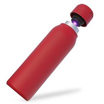 UVBrite 빔 셀프 클리닝 UV 정수 물병 / 스테인리스 충전식 살균 정화 18.6oz, 빨간색, 18.6 온스