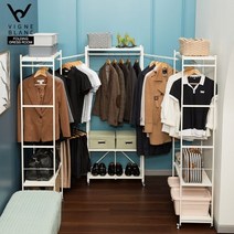 빈블랑 드레스룸 시스템 행거 1+1+1세트(3개세트)+모션봉3개, 브라운