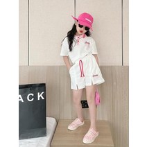귀여운 핑크 여아 주니어 상하복 트레이닝 세트 크롭 티셔츠 바지 아이돌패션 댄스복 초등학생 키즈
