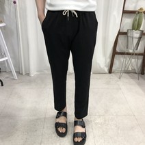 인스타일 남자 마 린넨 스판 세미와이드 빅사이즈 밴딩 슬랙스
