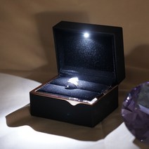 LED 조명 프로포즈 반지 케이스 커플링 선물상자, 반지케이스 블랙(S)