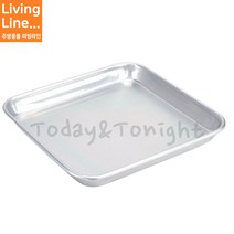 Kitchen 업소용 정사각 양은 쟁반 알루미늄 가벼운 쟁반 트레이 튀김 트레이 물받침, ♡양은 정사각 쟁반-7호♡, [ 1개 ]