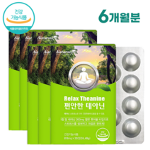 스트레스 긴장완화 편안한 테아닌 츄어블정 30정 1개월분 감마오리자놀 relax theanine, 6개