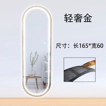 LED 특이한 북유럽 인테리어 프렌치 감성 디자인 의류매장 쇼룸 전신거울, 다른, 라이트 럭셔리 골드 165x60 원터치 무단 투, 아니요
