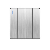 택타일 영국 13A 브러시드 실버 220V 벽 조명 스위치 패널 소켓 범용 USB 이중 전원 콘센트 on Off AC 110250V, 없음, 4gang2way+영국 표준