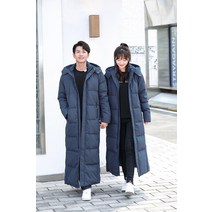 남성유광패딩 중국 드라마 롱 다운 재킷 교복 예술 테스트 로고 맞춤형 여분의 긴 발목 두꺼운 남성과 여성의 무릎 위 길어진 코트