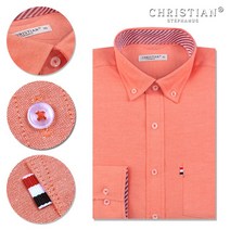 크리스챤 남자 폴리혼방 무지 긴소매 정장셔츠 CR103 (orange)