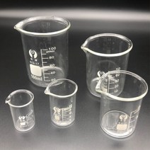 5/10/25/100mL 유리 비커 실험실 붕규산 측정 컵, 1set for all