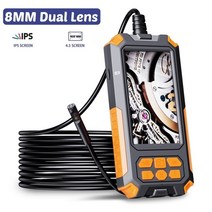 P40 산업용 내시경 단일 듀얼 렌즈 카메라 내시경 1080P HD 4.3 IPS 화면 IP68 방수 LED 조명 2600mAh 배터리, 협동사, 2m, P50 4.5인치 리지드