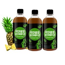 파인애플 식초 마시는 발효 식초 유기농 원당 저온 숙성 운동 헬쓰 후 음료수 대용 500mlx3병