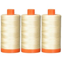 3팩 - Aurifil 라이트 샌드 - A1050-2000 마코 코튼 스레드 솔리드 50WT 각 1422Yds