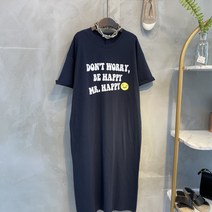 씨샵인더룸 / 돈워리비해피 레터링 코튼 반팔 원피스 3color