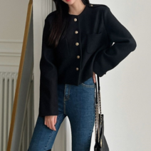 라원스타일 라원스타일 라운드 골드단추 울 견장 자켓 (9268817)