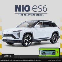자동차모형 피규어 다이캐스트 자동차프라모델 1:24 Weilai NIO ES6 합금 다이 캐스팅 신상품 에너지 모델, 01 White