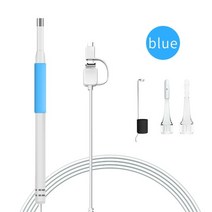 스마트폰내시경 카메라 산업용 배관 하수구 usb 귀 내시경 3 in 1 귀지 제거 도구 귀 스코프 with 6 led for android pc otg ear pick with, 3 in 1 블루