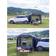 SUV차박텐트 자동차 후면 확장 텐트 팝업 3-4 인용 자가 운전 야외 캠핑 쉼터 SUV 해변 캐노피 낚시 천, 01 Black