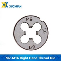 나사 다이 기계 원형 메트릭 오른손 스레딩 금형 가공용 태핑 도구 M2-M16 플러그 탭, M9x0.75