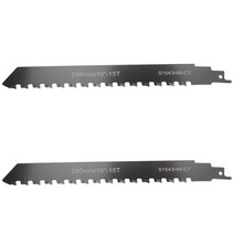 톱날 다공성 콘크리트 섬유 시멘트 벽돌 절단용 왕복 톱날 카바이드 텅스텐 240Mm/9.45 인치 2 개, 01 Black