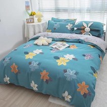 이불커버세트 침대패드 퀸 침구커버 이불 베개 4종 세트