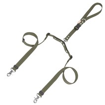 [패피퍼피] 강아지 소형견 중형견 꼬이지 않는 360도 회전 쌍리드줄, 카키