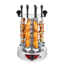 양꼬치기계 꼬치구이기계 바베큐 항아리 가정용 회전 화로 항아리 꼬치 구이기 무연 전기 그릴 자동 케밥 기계 타이밍 사이클 스틸 포크 기계, 10 포크 액세서리 스페셜 샷