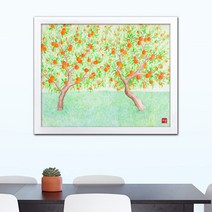 나봄갤러리 감나무 두그루 감그림 사업성공 일감 개업선물 감액자, 2.심플 화이트 액자