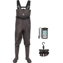 TIDEWE 힙 웨이더 남성 및 여성 경량 부츠 2겹 PVC/나일론 낚시 웨이더 (그린 브라운) 4430214607, M10/W12, Green_M10/W12
