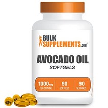 bulksupplements.com 아보카도 오일 소프트젤 - 필수 지방산 공급원 - 글루텐 프리 무설탕 필러 없음 - 1회 제공량당 소프트젤 1개(1000mg) - 90개)