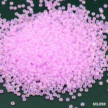 5PCS 2mm 초우량 모조 옥운무 환채 유리 쌀알 크기 균일 팔찌 반지 핸드메이드 DIY 액세서리 비즈, 장미 가루, 50g 약 3500개