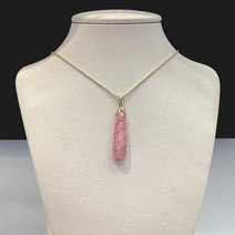 천연원석 로도크로사이트 h3.8 w0.9cm 18K 골드 펜던트 핸드메이드 목걸이 (1점)