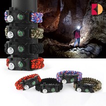 캠핑 서바이벌 생존 팔찌 비상용품, 블랙, 1개