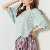 헤이올리 자수 레이스 벌룬 7부 블라우스 BH196S